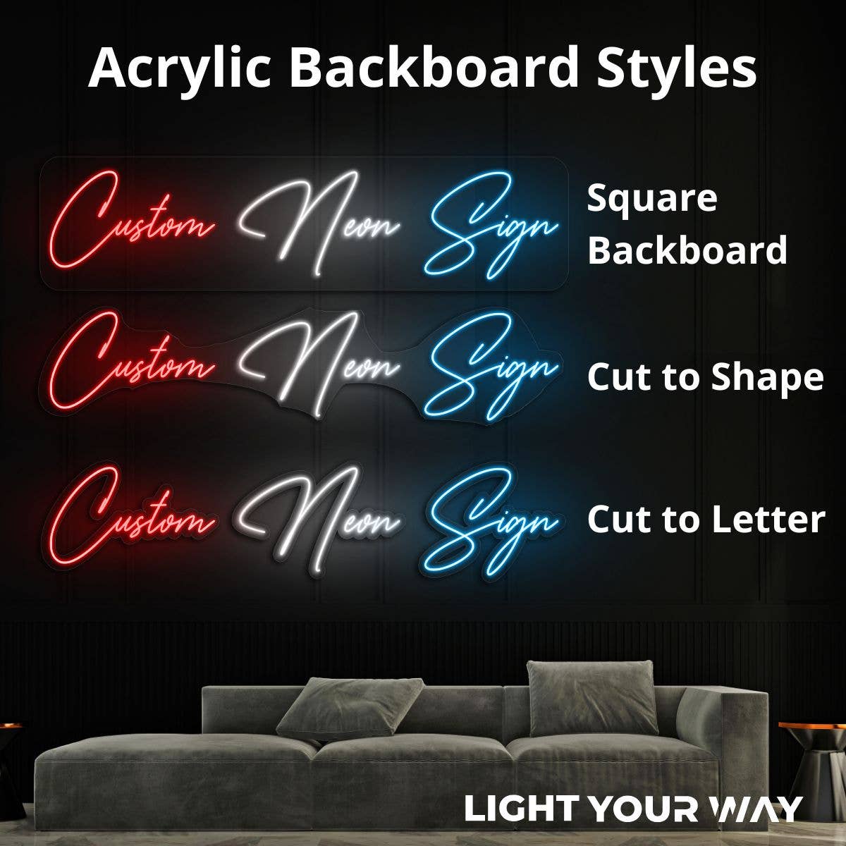 Light Your Way - Vente Enseignes néon - Logo néon avec nom personnalisé, décoration personnalisée de panneau LED au néon4