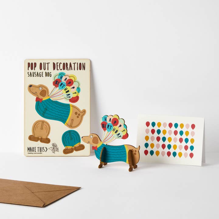The Pop Out Card Company - Wholesale Birthday Card - Pop Out Happy Birthday Sausage Dog Card