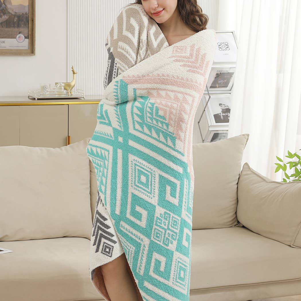 Fashion City - Vendita all'ingrosso Plaid - Comoda coperta morbida con motivo tribale 6