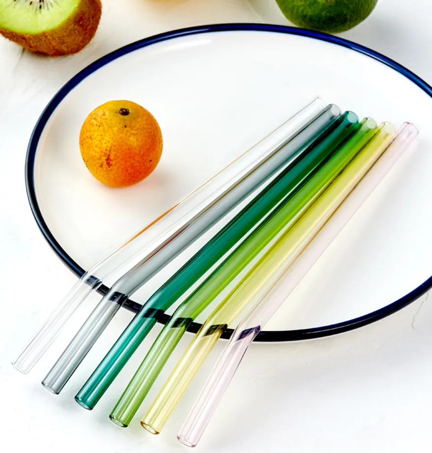 Sostraw & SmartThings - Vendita all'ingrosso Cannuccia - Cannucce in vetro piegate - 180 x 8 mm - 8 colori disponibili4