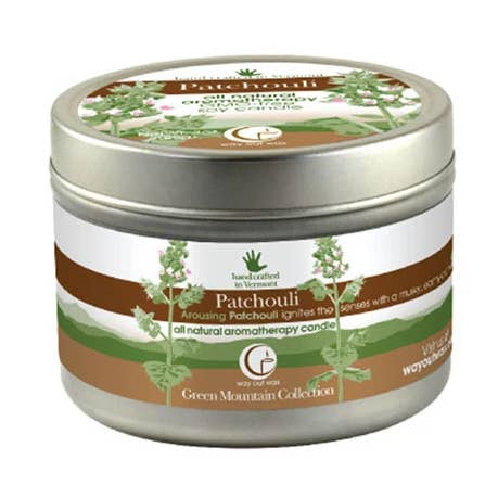 Patchouli Medium Travel Tin for wholesale by Way Out Wax