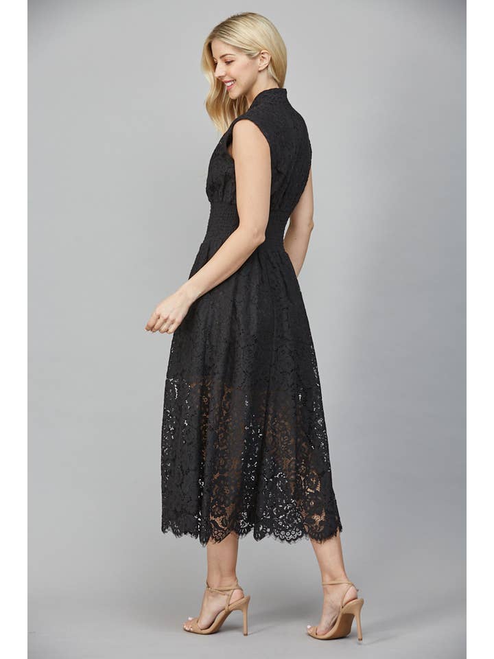 FATE - Wholesale Dress - Women's - FRONT ZIP CLOSURE SLVL LACE DRESS FD34114 5