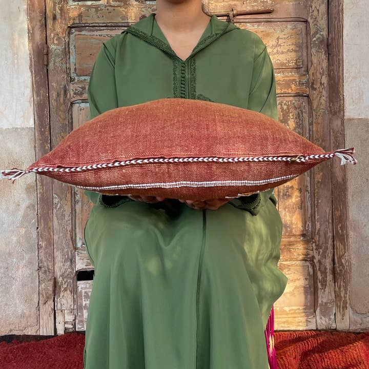 MARRAKECH METACRAFT LTD - Wholesale Throw/Decorative Pillow - Moroccan cactus sabra pillow Savanna red