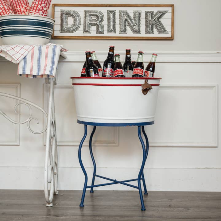 PATRIOTIC BUCKET ON STAND for wholesale by Ragon House