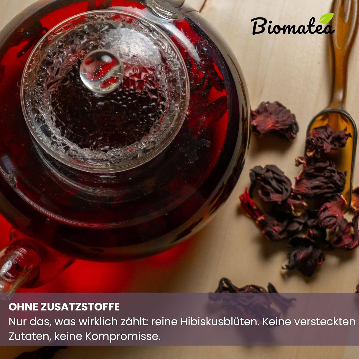 Biomatea – Großhandel Loser Tee – Hibiskusblüten ganz und getrocknet, 150g4
