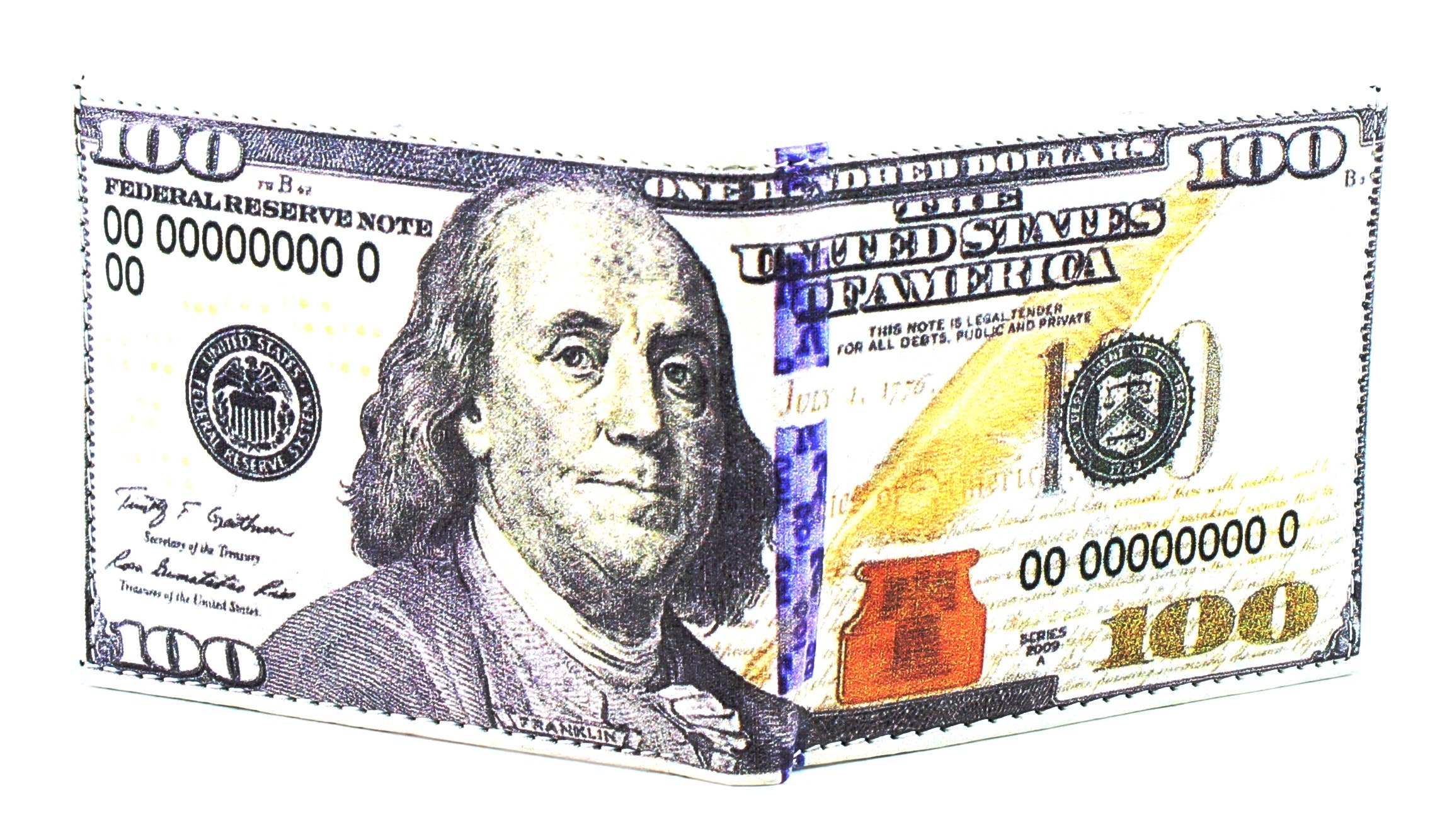 Leather Impressions Inc – wholesale Wallet - Men’s – New $100 Dollar Bill Vegan Leather Bi-fold Wallet # VL 5018