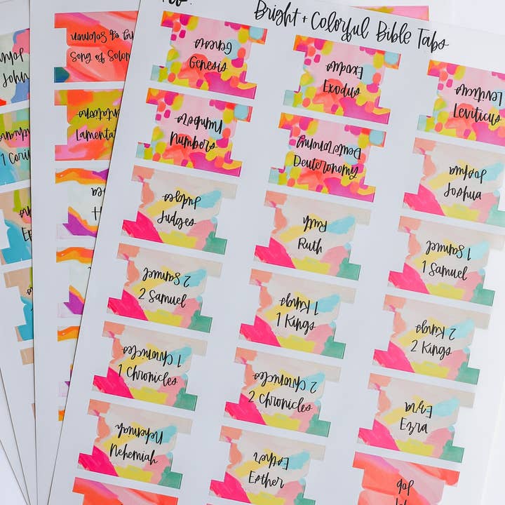 Crew + Co - Wholesale Sticker - Bible Tabs • Bright + Colorful