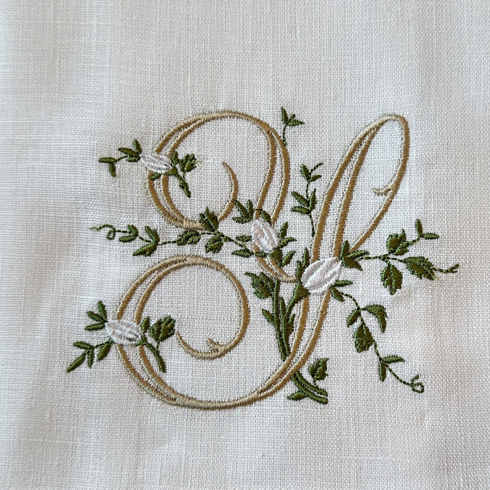 Arte Italica & Crown Linen Designs – Großhandel Geschirrtücher – Florales Monogramm-Handtuch - Neu20