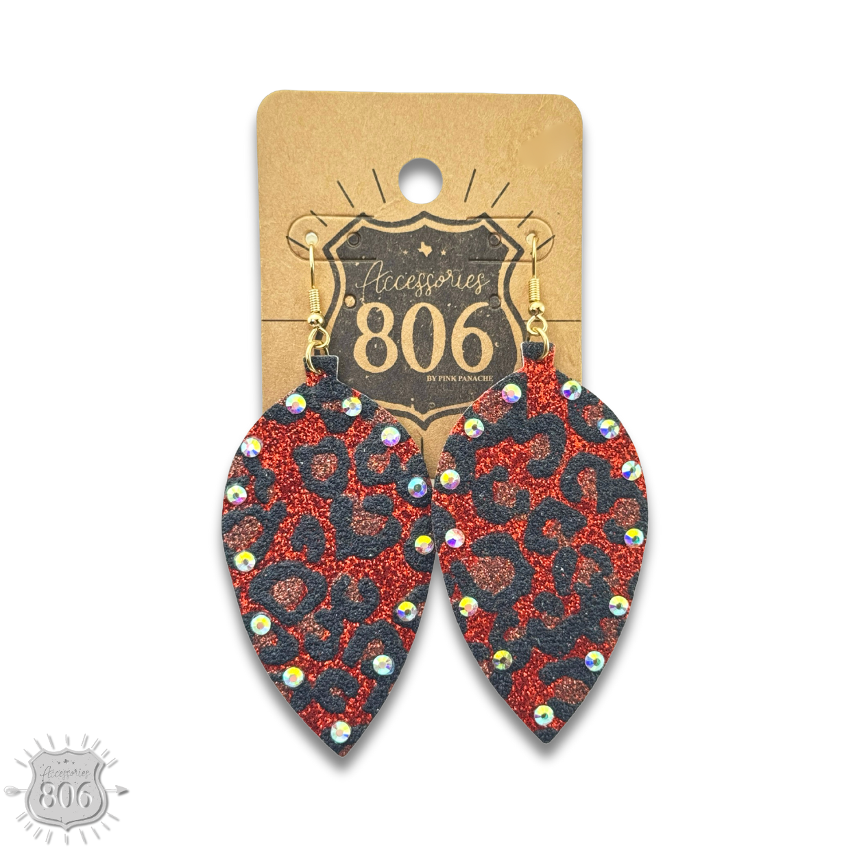 Red Petal shaped earring with rhinestones last call for wholesale on Faire3