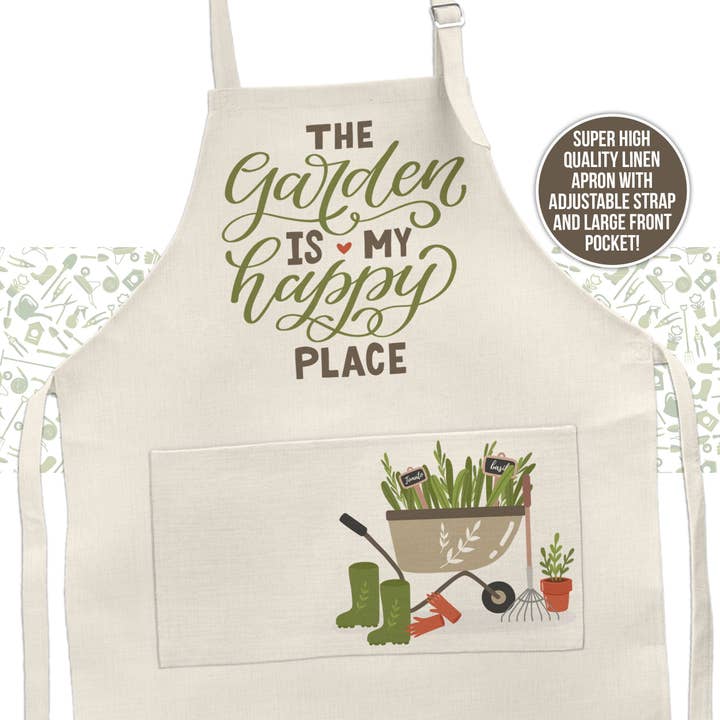 Garden Linen Adult Bib Apron | gardening apron | funny gift for your favorite gardener | plant lovers double pocket apron for wholesale by ZA Handmade Wholesale
