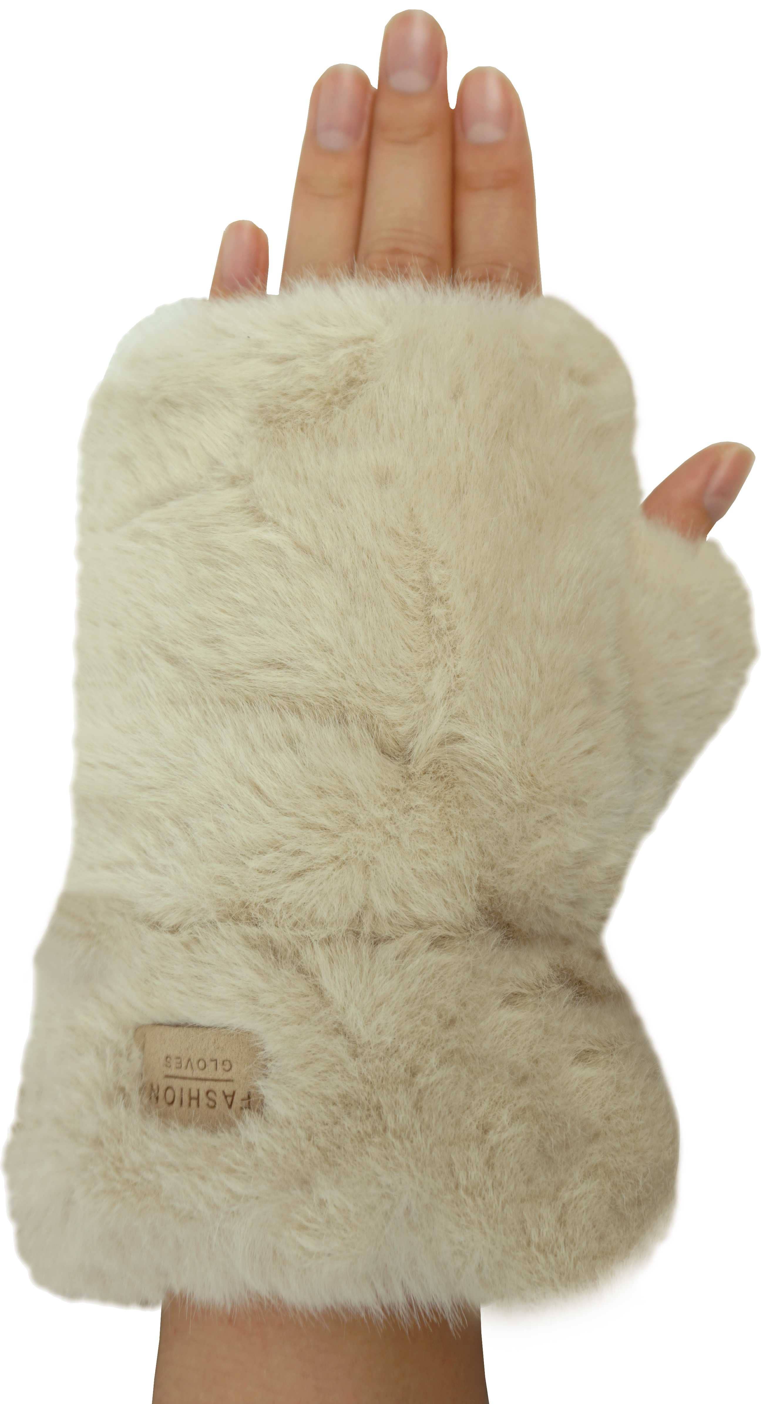Anais - Wholesale Gloves - Women's - YN0370 Faux Fur Mittens4