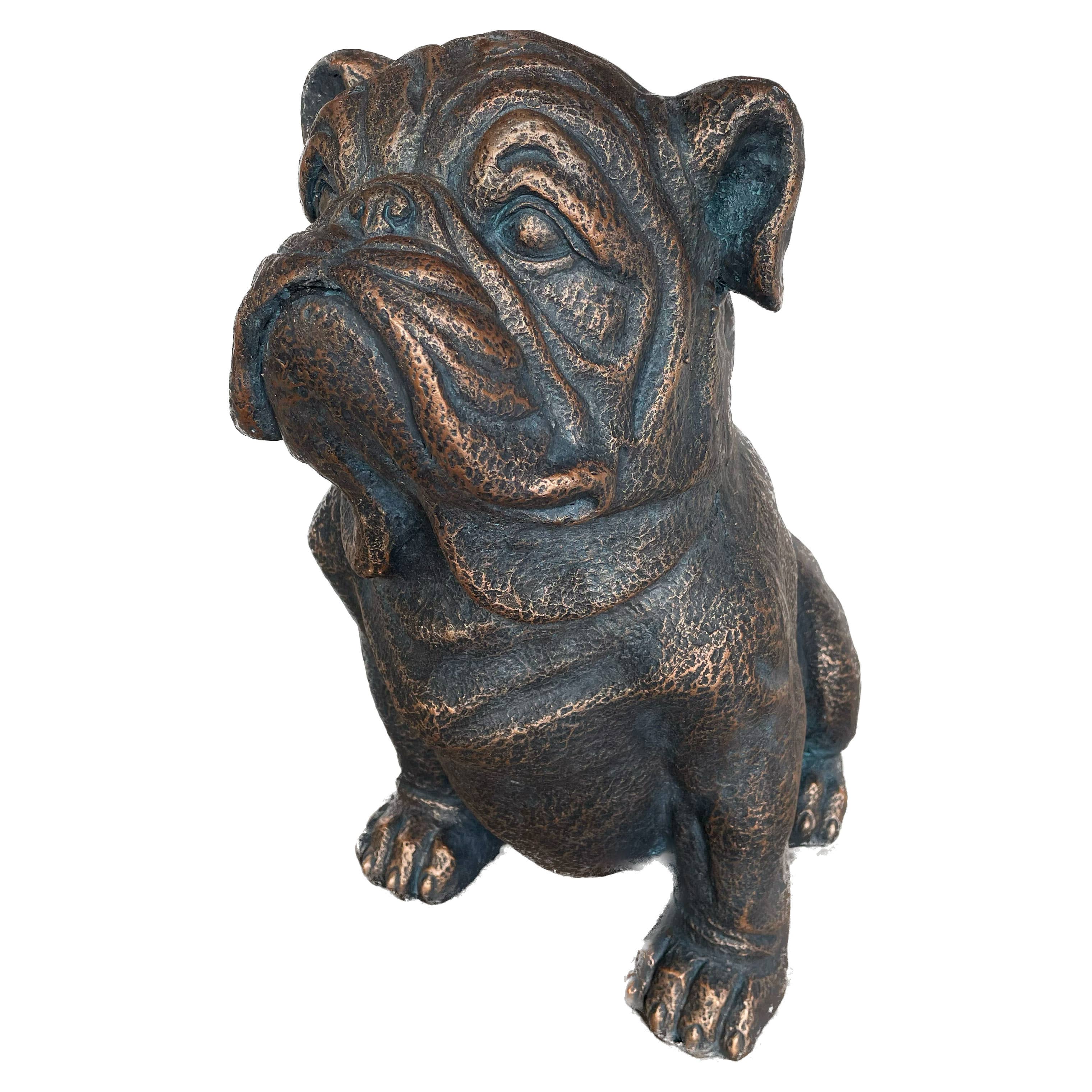 Galt International Company - Wholesale Outdoor Ornament/Decor - Sitting Bulldog Garden
 Resin Statue 16"17