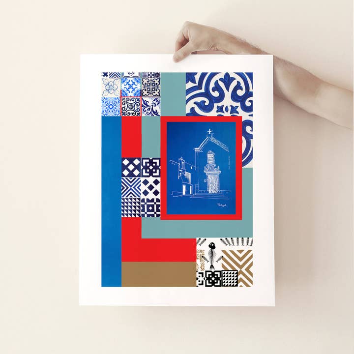 Abstract Portugal Pattern Print: Fine Art Poster for wholesale by Creations Awol