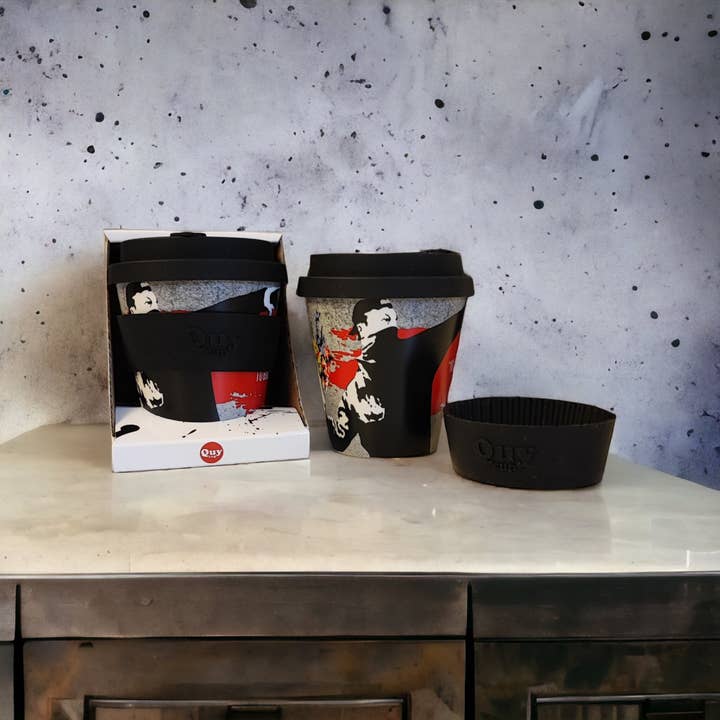 URBAN.ITY SRL - Wholesale Insulated Mug/Tumbler - Banksy Travel Cup in RPET 230 ml - The Flower Thrower5