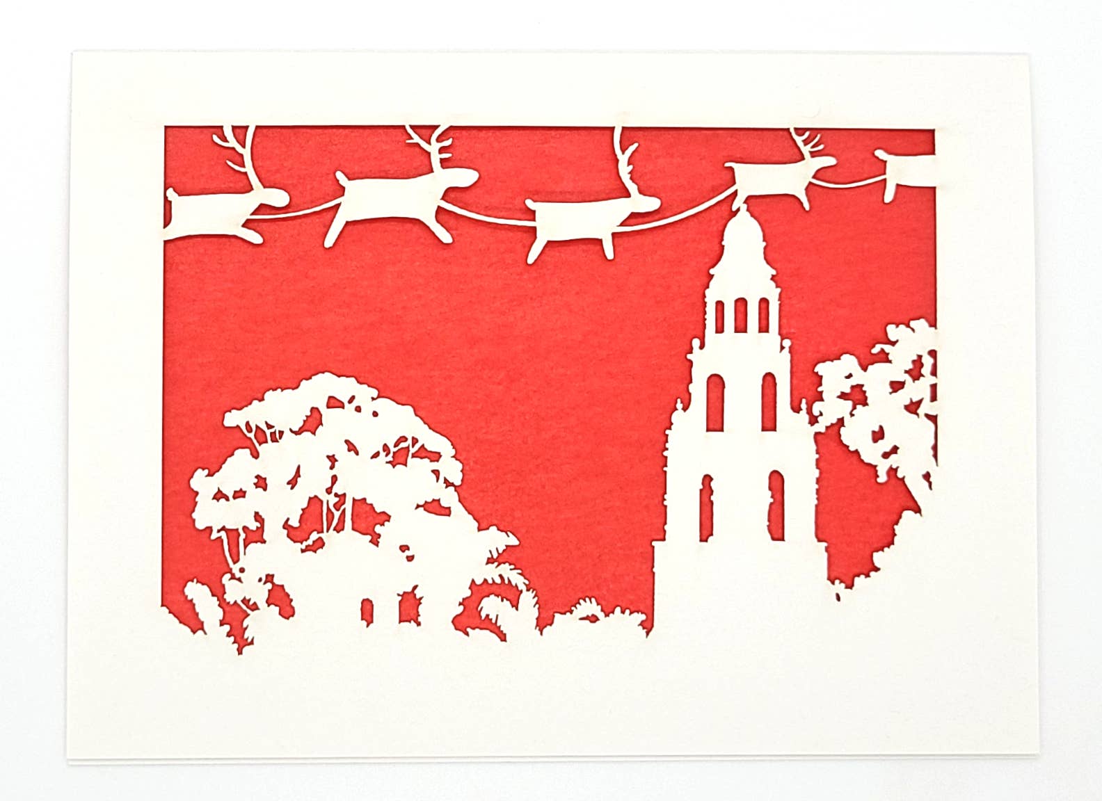 two hermanas – Großhandel Weihnachtskarte – Weihnachtsgrußkarte „Rentier over Balboa's Tower“10