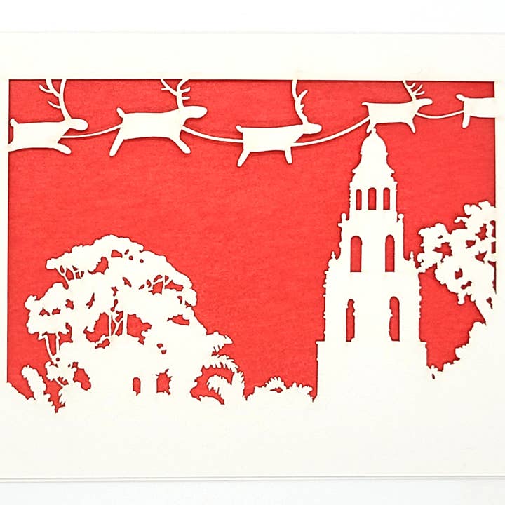 two hermanas – Großhandel Weihnachtskarte – Weihnachtsgrußkarte „Rentier over Balboa's Tower“10