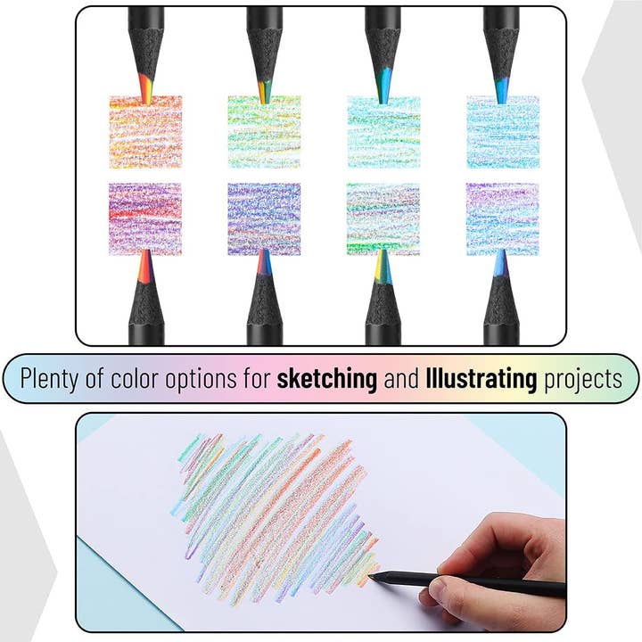 Mr. Pen - Wholesale Colored Pencil - Mr. Pen Rainbow Pencils, 12 Colors, 7 Color in 1 Pencil