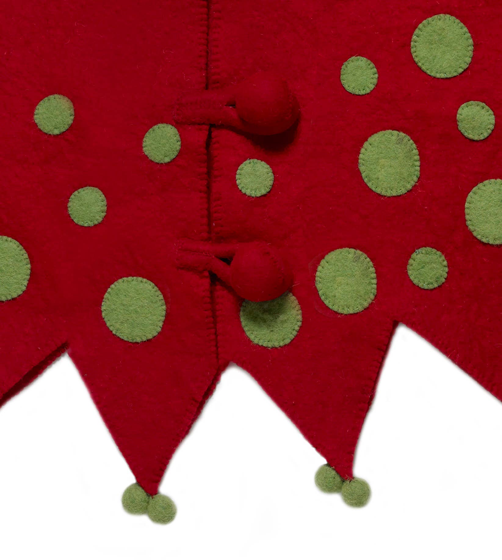 Arcadia Home - Wholesale Tree Skirt - Handmade Christmas Tree Skirt - Jester in Red and Green2