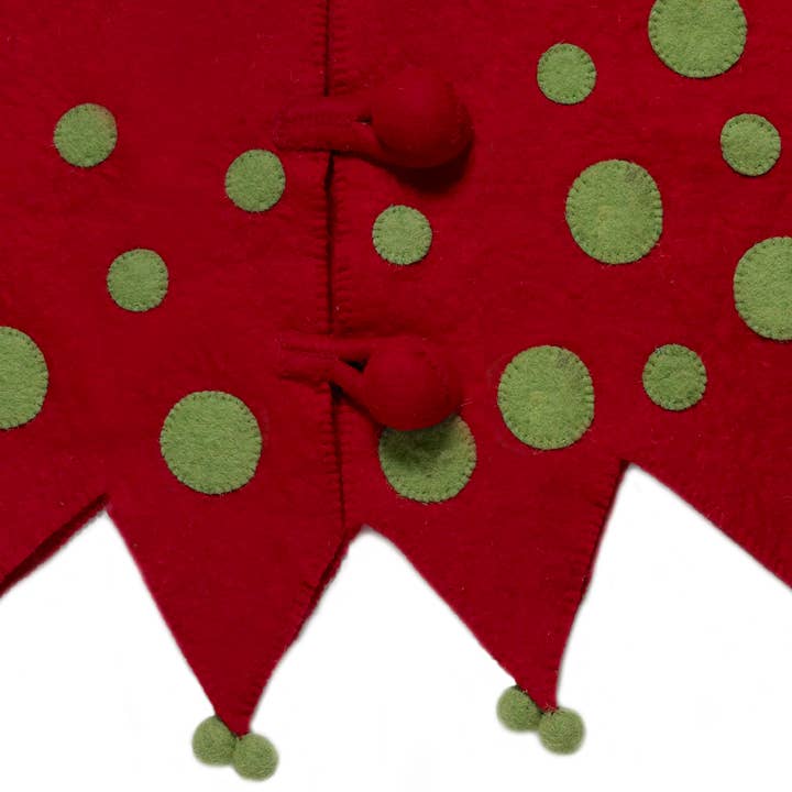 Arcadia Home - Wholesale Tree Skirt - Handmade Christmas Tree Skirt - Jester in Red and Green2