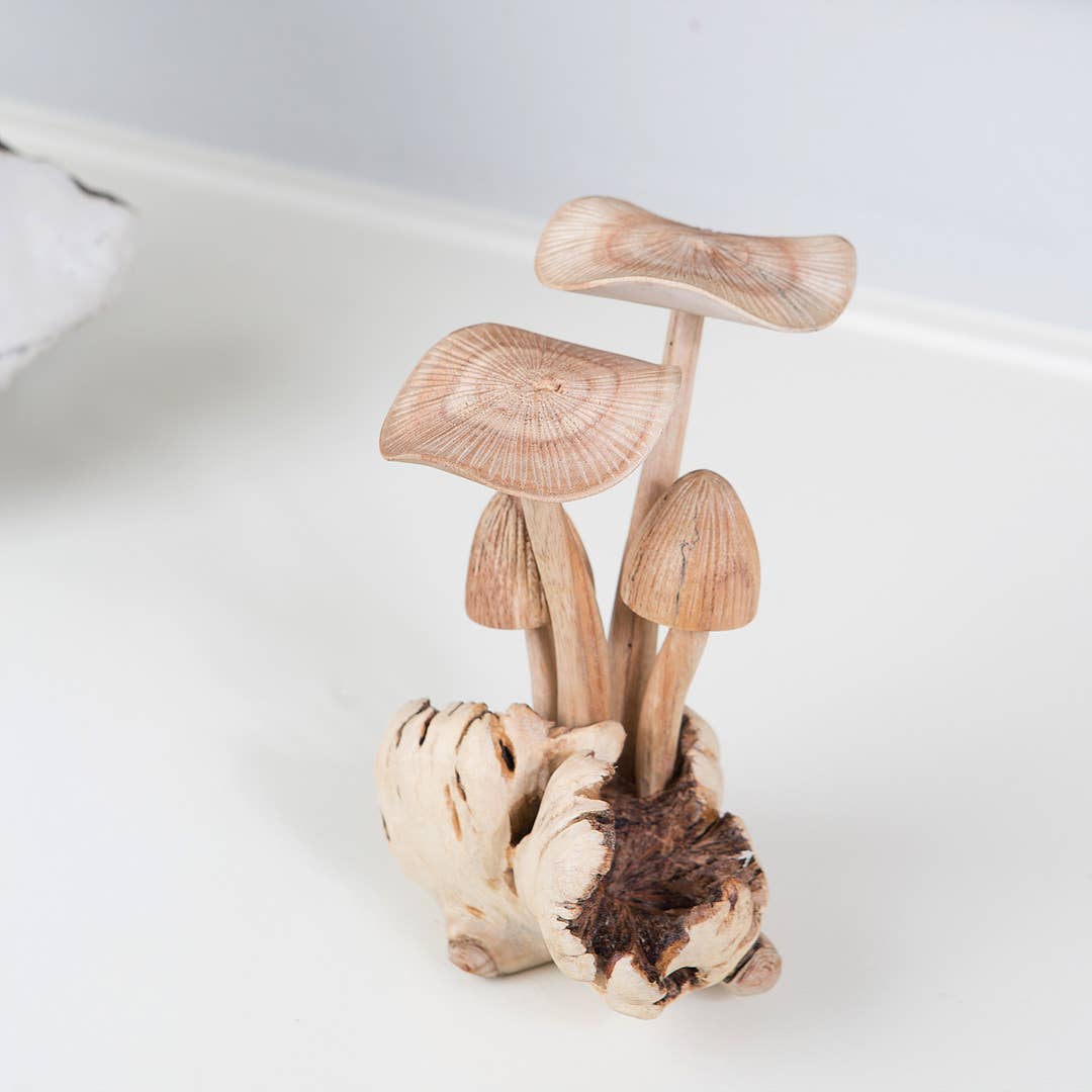 Garden Age Supply - Vente Figurine décorative - Figurine en bois de parasites sculptée à la main - Champignons2