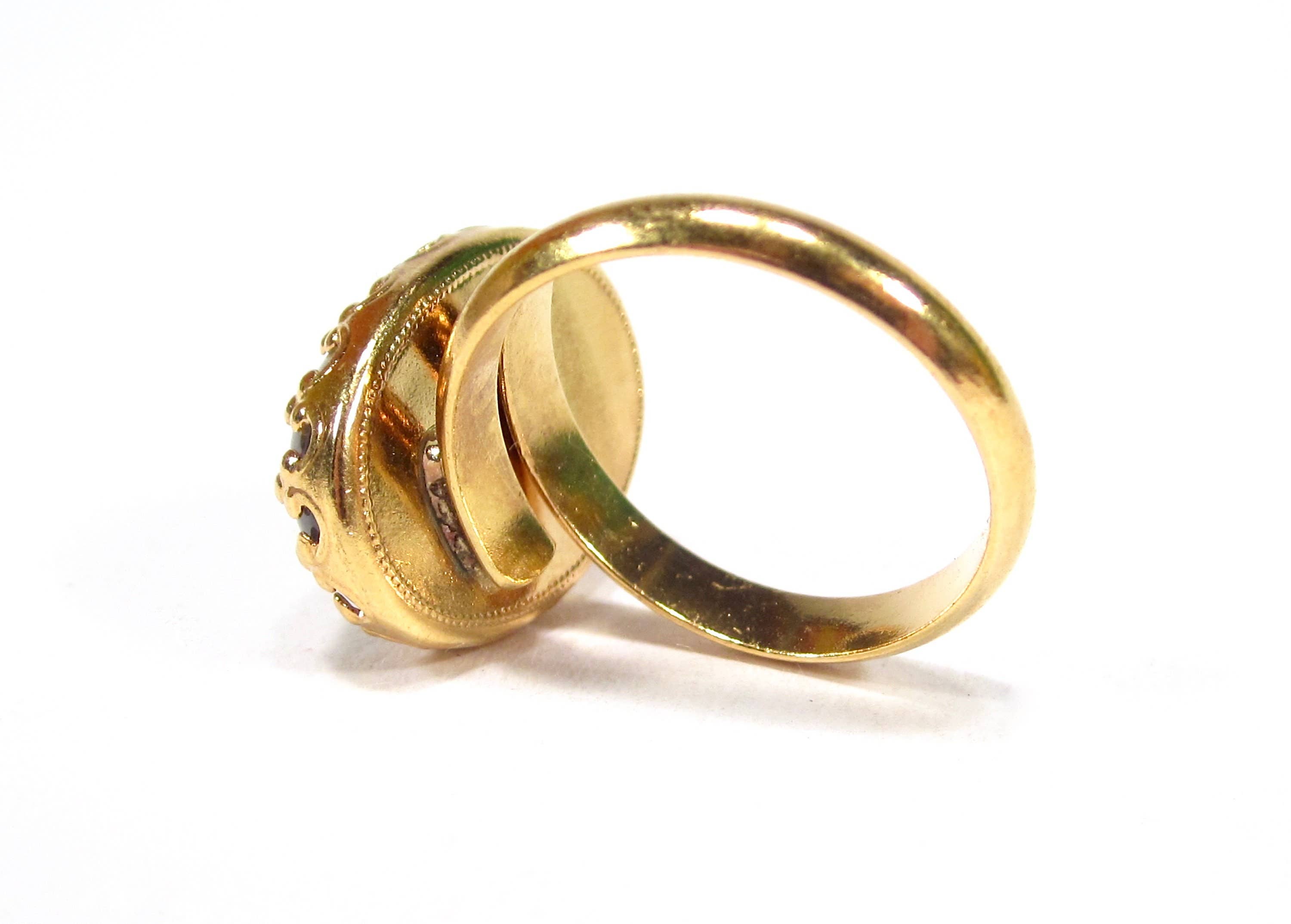 SoHo Schmuckmanufaktur - Wholesale Cocktail/Statement Ring - Einzigartiger goldgrüner verstellbarer Feueropal-Ring2