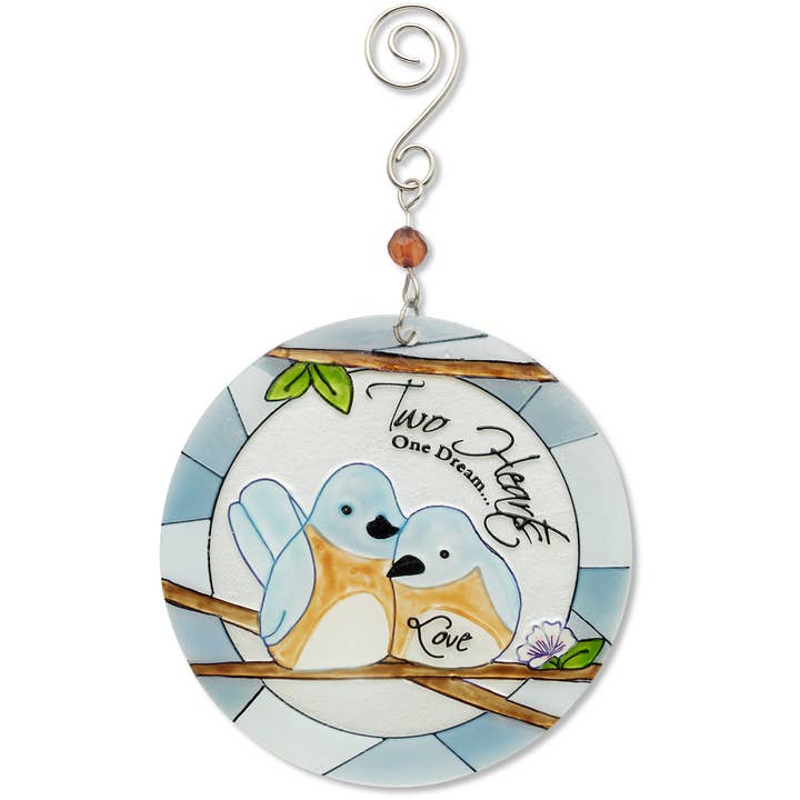 Two Hearts - 6" Glass Suncatcher for wholesale by Pavilion