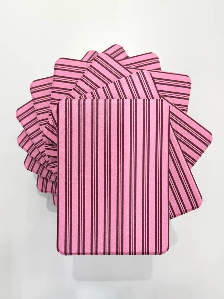 Pink & Burgundy Striped Kindle Case for wholesale by N Embroideries