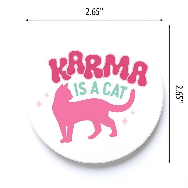 Clairmont & Co - Wholesale Car Coaster - Women's - Car Coaster-Karma Is A Cat2