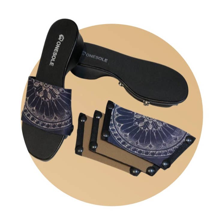 * Set de ocio con medallón índigo y caqui para venta al por mayor de Onesole