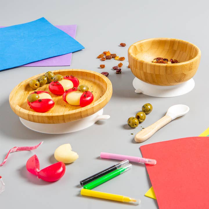 Rinkit Ltd – Engroshandel Middagstallerken – Børn og baby – Lille spisestue børn bambus suge rund plade39