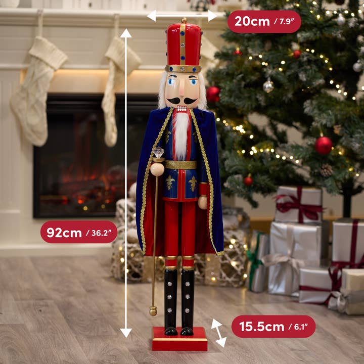 The Twiddlers - Wholesale Holiday Nutcracker - Extra Large Wooden Christmas Nutcracker Soldier King, 90cm