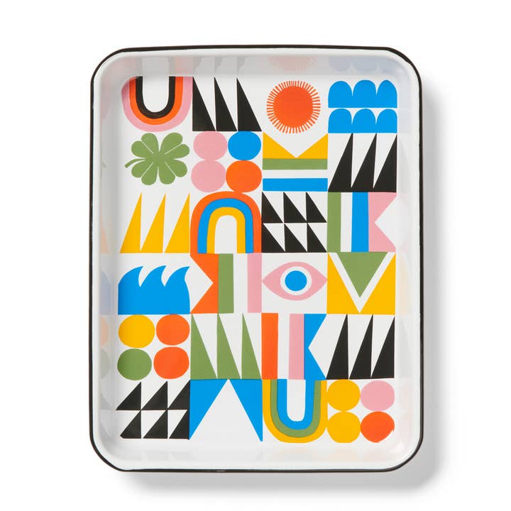 Lisa Congdon x CCH Brightside Esmalte Pequeño Rect. bandeja para venta al por mayor de Crow Canyon Home