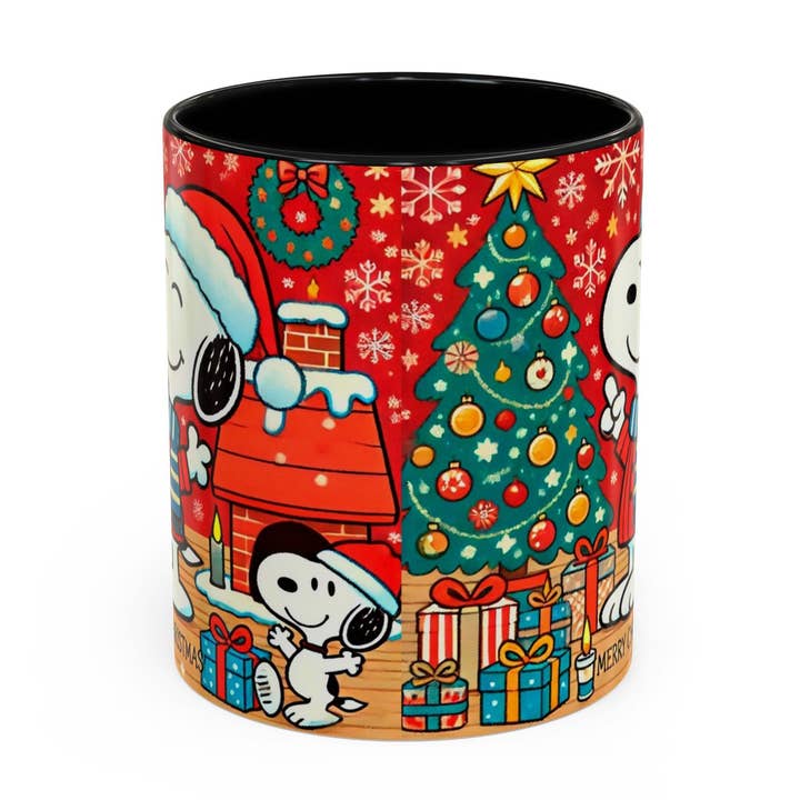 Tazza gialla di Babbo Natale per le feste | Tazza da caffè con motivo natalizio (11,15oz) per la vendita all'ingrosso da parte di Le Paperie Co
