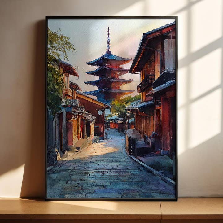Kyoto, Japan – Watercolor Art Print for wholesale by Premium Travel Art