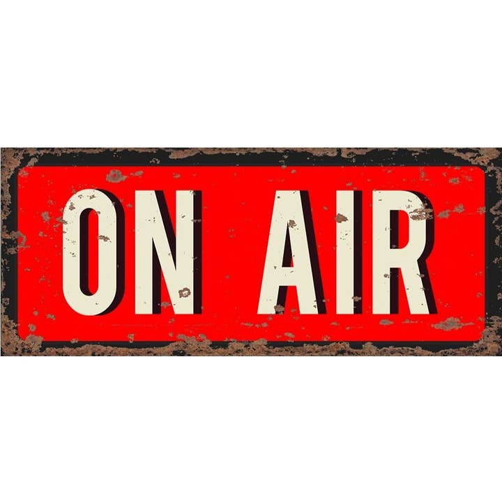 Red White Vintage Metal Sign - On Air Recording Sign for wholesale on Faire