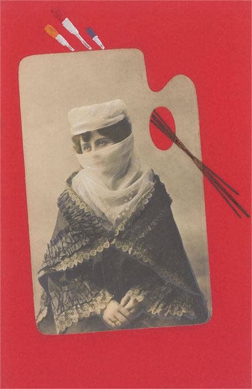 Found Image Press – wholesale Art print – Art Print AT-412 Woman in Niqab on Palette
