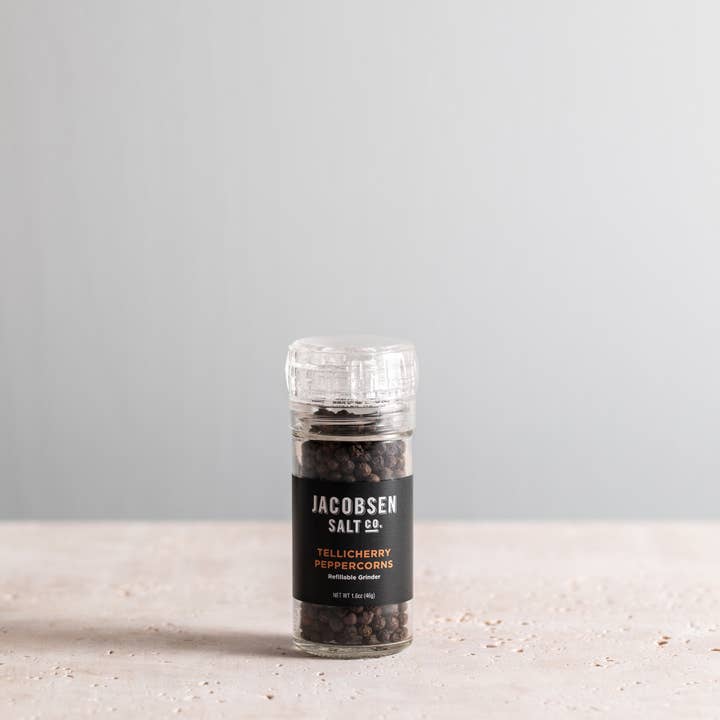 Jacobsen Salt Co. - Wholesale Pepper Mill - Tellicherry Peppercorn Grinder - Glass Pepper Grinder