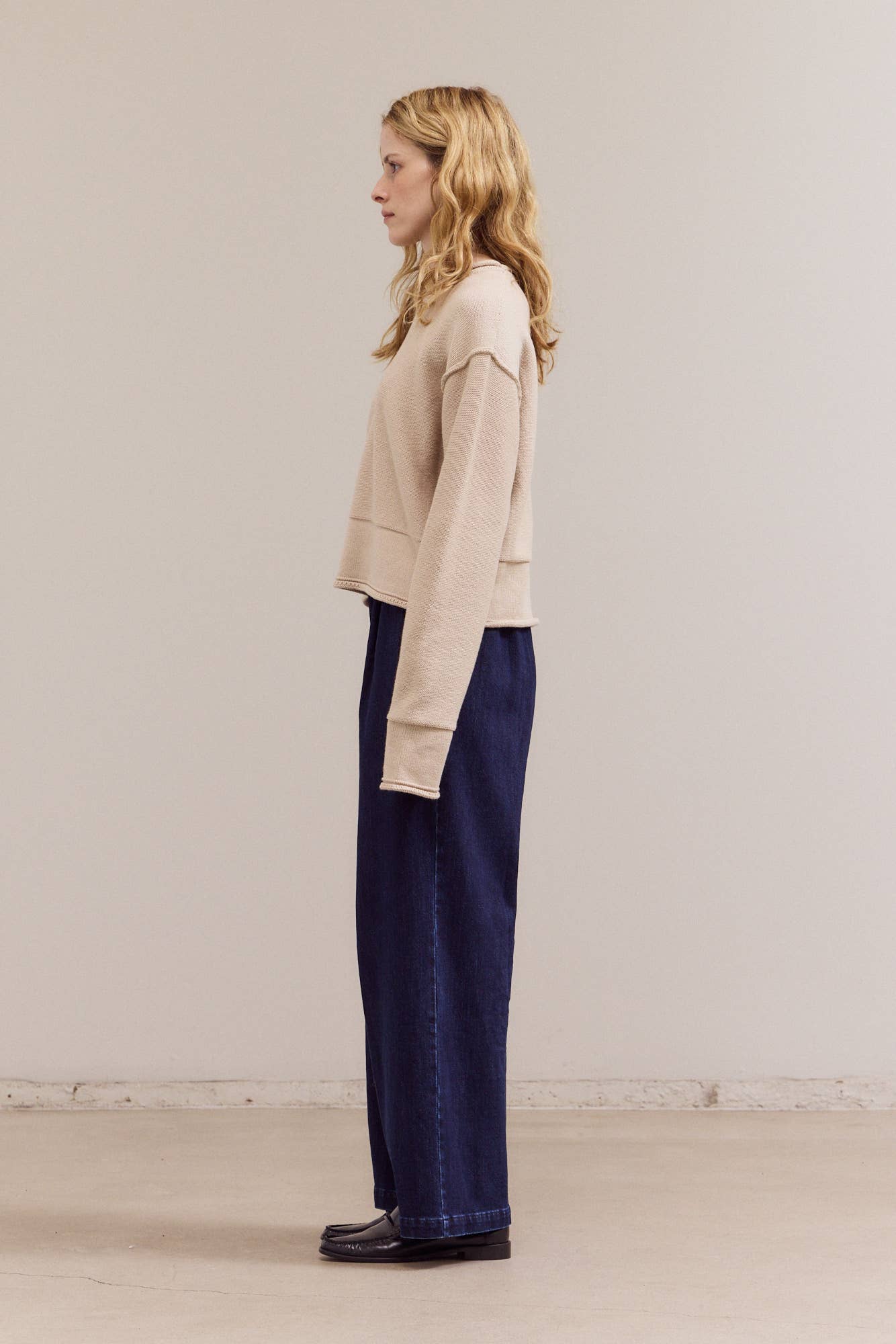 Grade & Gather - Wholesale Knit Top - Women's - 42043 - ROLLED EDGE DETAIL LONG SLEEVE TOP4