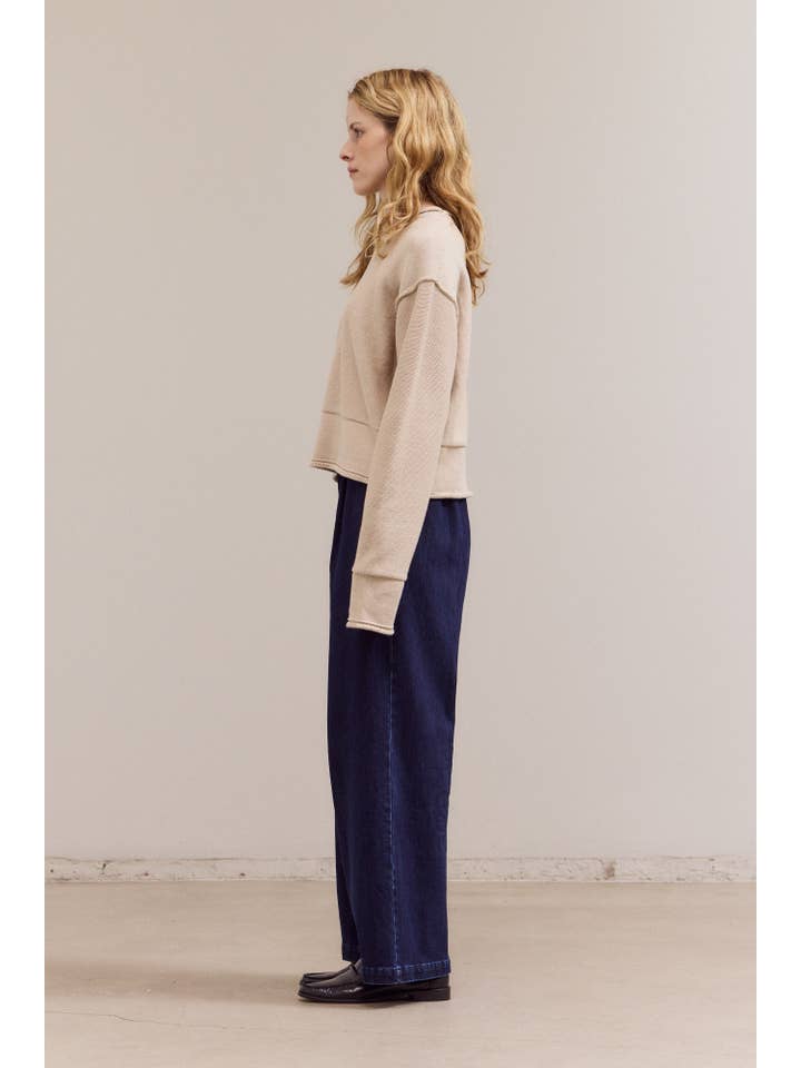 Grade & Gather - Wholesale Knit Top - Women's - 42043 - ROLLED EDGE DETAIL LONG SLEEVE TOP4