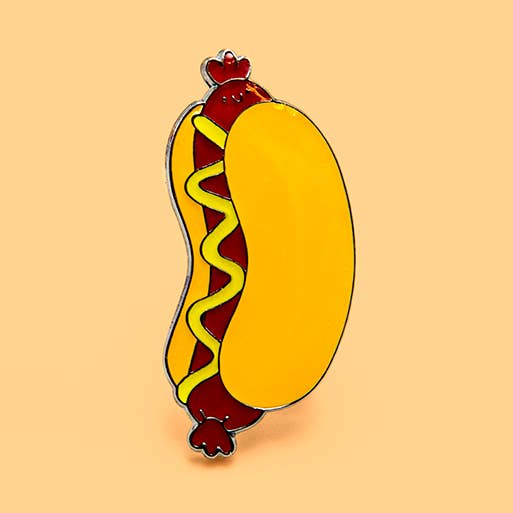 Hotdog Emaille-Pin - Junk-Food-Reverspin für den Großhandel von Leon Römer Illustraties