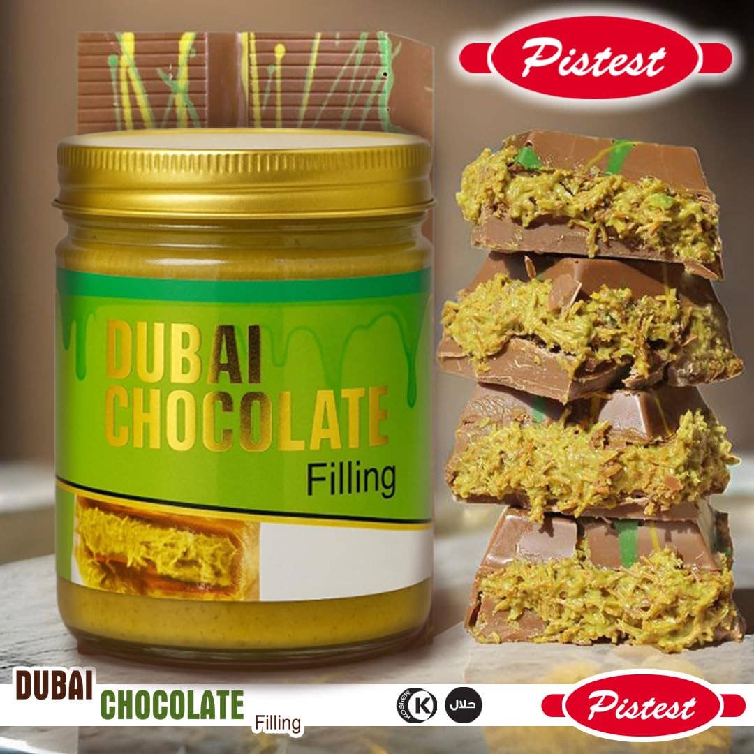 Pistest - Wholesale Chocolate bar - Pistest Dubai Pistachio Cream Chocolate Bar Filling 250g 8.85