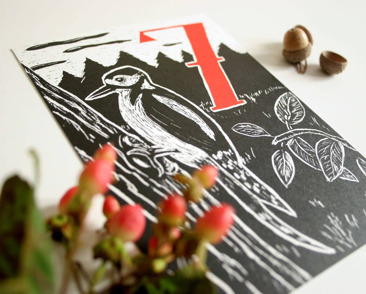 Katja Rub - Wholesale Birthday Card - Postcard Woodpecker, Birthday Card for Children, Forest Animal2