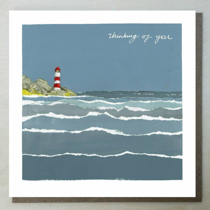 Thinking of You/sympathy/condolence Card (lighthouse) for wholesale by Windsock Press