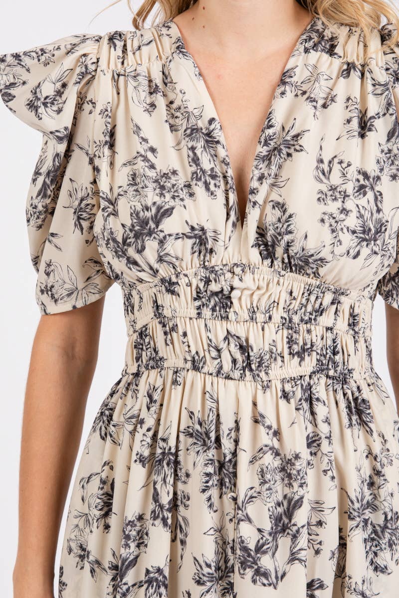 Peace Love Line – wholesale Klänning - Dam – PL5166 - BLOMMIG TRYCKT VÄVD MAXIKLÄNNING7