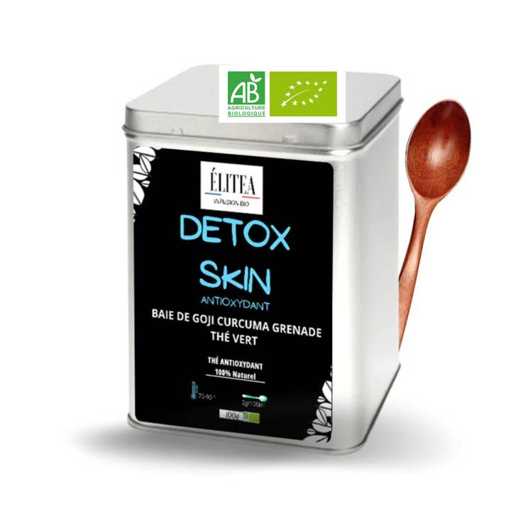 ELITEA - Vente Thés santé/détox - Infusion Détox Skin BIO Baie De Goji Curcuma Thé Vert Puissant Antioxydant