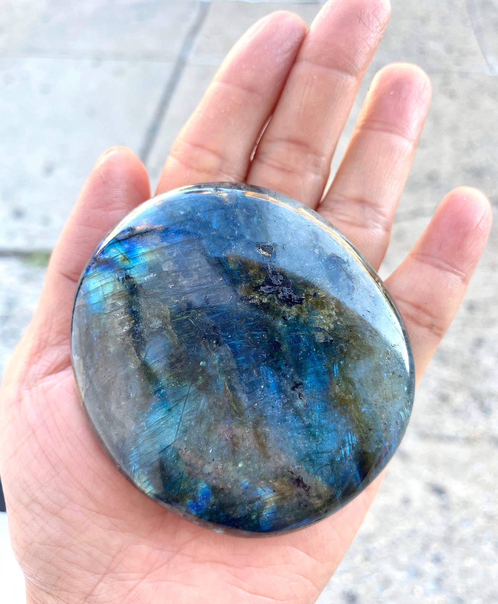 KayleeNYC - Wholesale Spiritual Stone/Crystal - Wholesale Lot 2 Lbs Natural Labradorite Palm Stone Crystal12