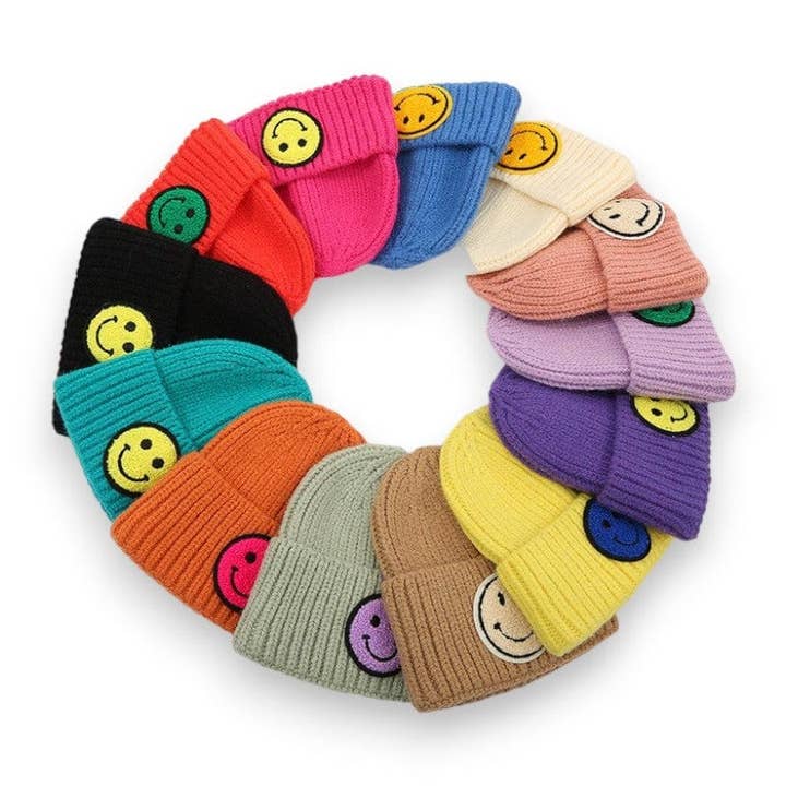 Kids Smiley Face Beanie - All Smiles Beanie for wholesale by Best Day Ever Kids