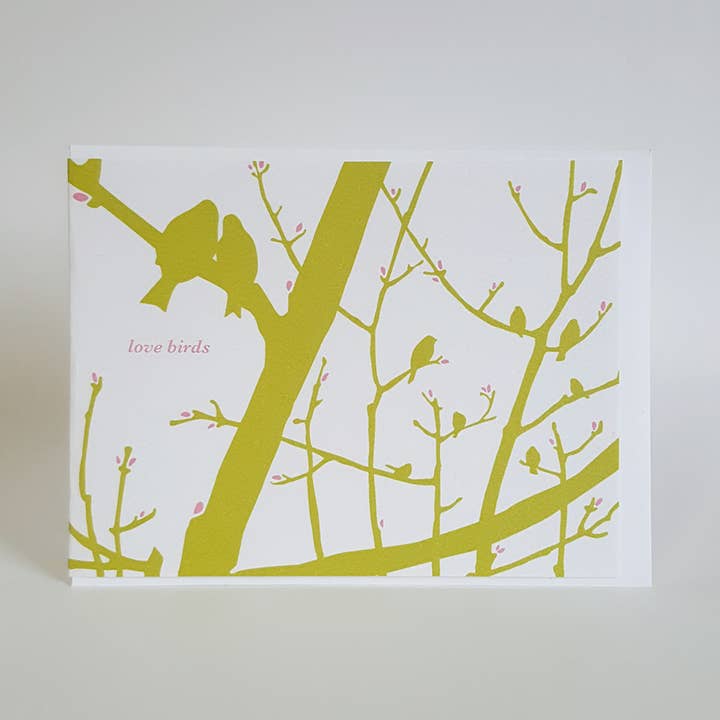 Love Birds Anniversary Greeting Card / Wedding Greeting Card for wholesale by Little Green