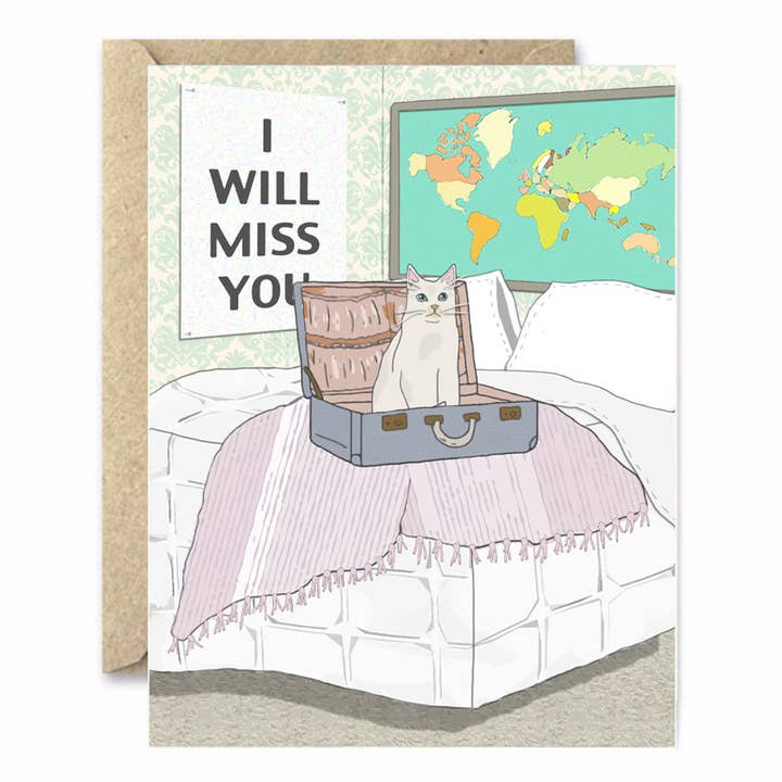 I Will Miss You - Goodbye Card for wholesale by Considerate Cat Design