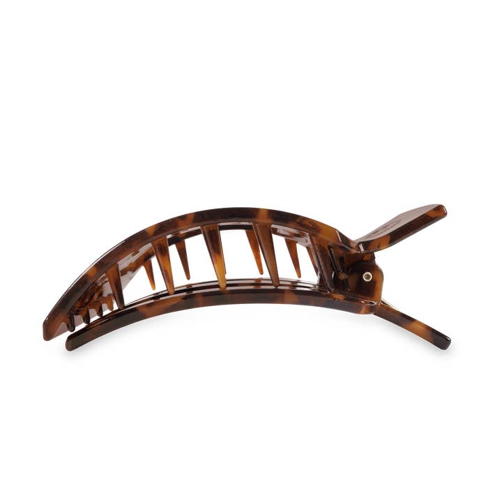 TELETIES - Wholesale Hair Clip - Women's - Square Flat Hair Clip | Large | Tortoise